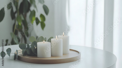 white candle on the table