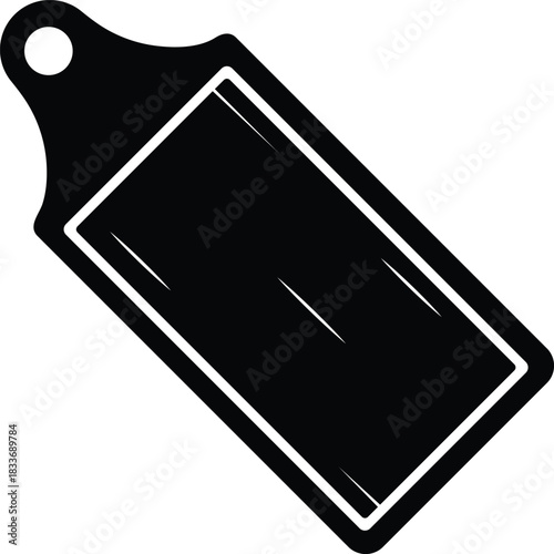 Cutting Board Silhouette. Black and White Icon Design Elements on Isolated White Background