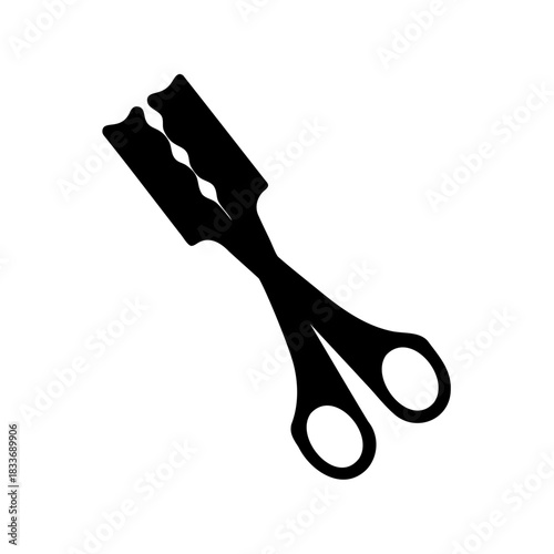 Hair thinning shear icon silhouette for barber salon tool Vector, illustration