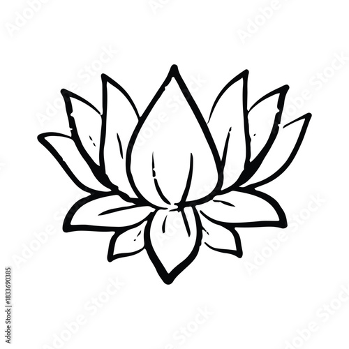 Handdrawn Doodle Chinese New Year Lotus