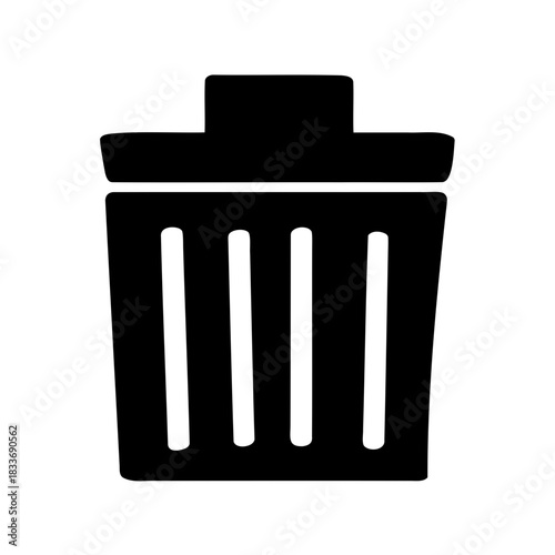Digital delete trash bin icon representing removal concept Vector, illustration