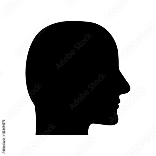 Profile view of human head silhouette, generic person icon Vector, illustration