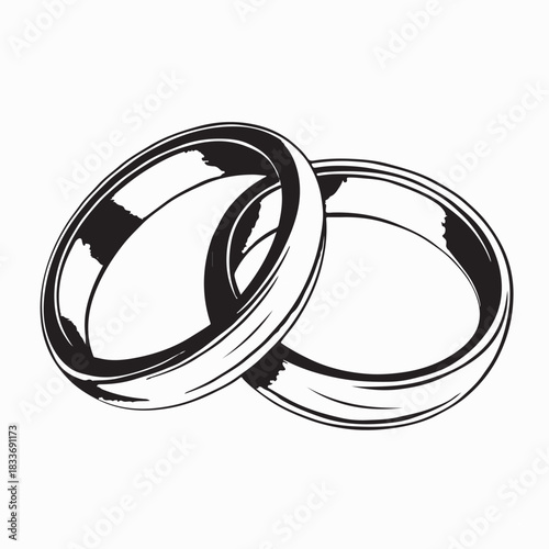 Elegant Wedding Ring Logo Design on white background