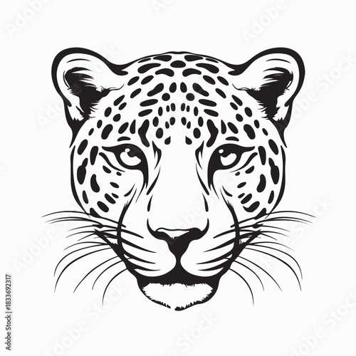 Panthera Animal Face Vector Design on white background