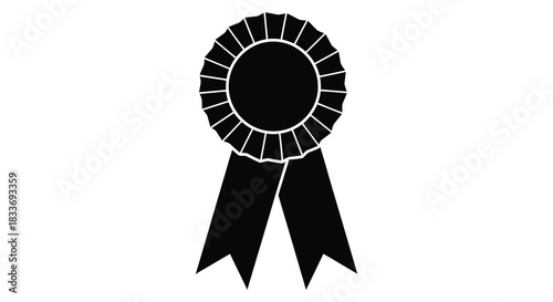 a simple black and white illustration of a classic award ribbon elegant silhouette
