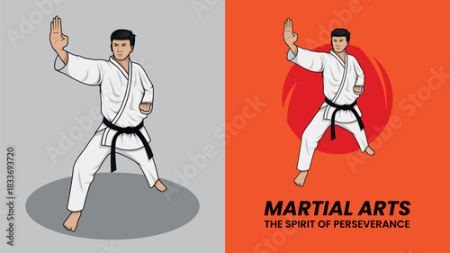 Martial Arts Vector Illustration Design