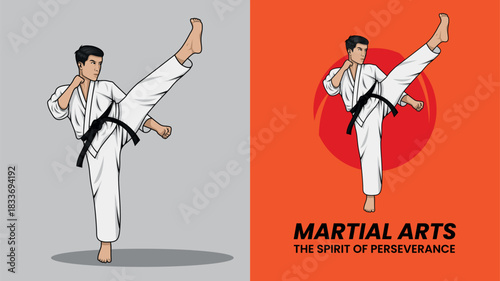 Martial Arts Vector Illustration Design