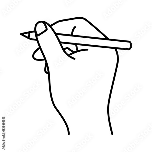 タッチペンを持つ手