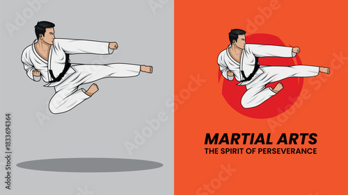 Martial Arts Vector Illustration Design