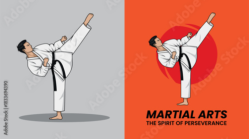 Martial Arts Vector Illustration Design