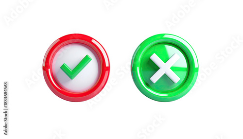 Free Download Green check, red cross symbols - GFXLoad
