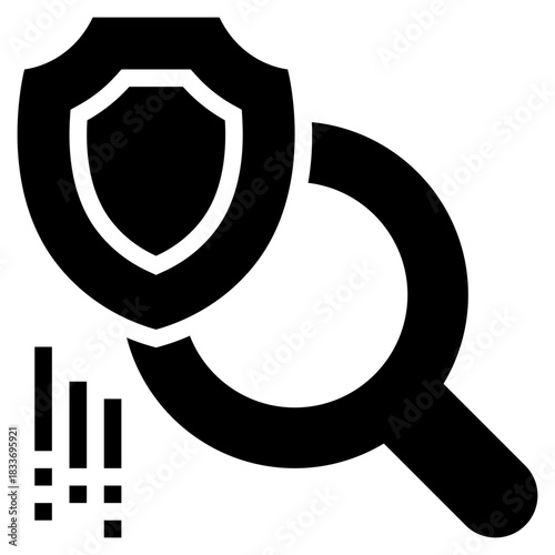 search find magnification cyber online security protection solid glyph icon