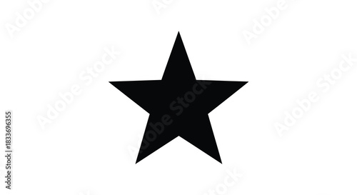 A stark black five pointed star design prominently featured against a plain white background silhouette