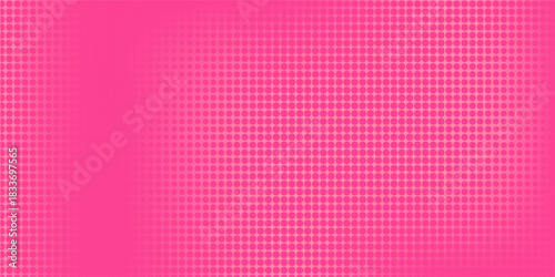 modern.Pink orange polka dots gradient halftone background. Pop art cartoon dot texture with comic graphic design, Horizontal abstract pattern wall for cover digital technology.