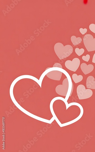 Two White Outline Hearts with Fading Pink Hearts Background w8niscajnf7ecljckg 0031