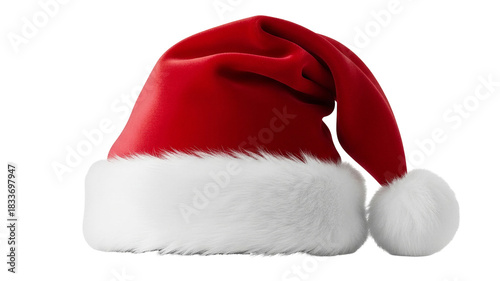 Santa Claus hat isolated. Christmas and New Year celebration