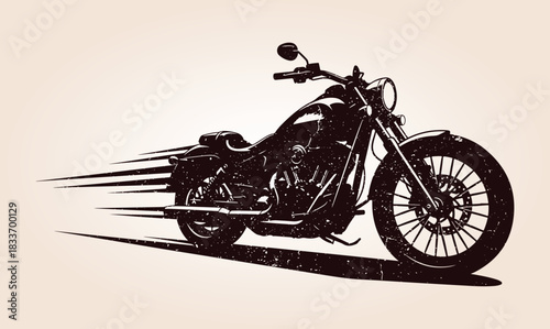 Motorcycle Vector Silhouette, Classic Silhouette Of A Motorcycle, Vintage Cruiser Motorcycle, Vintage Motorcycle Vector Silhouette, Motorcycle Silhouette.