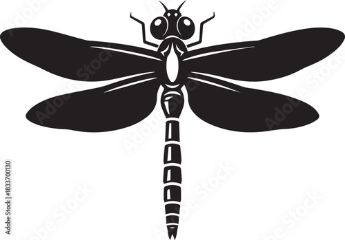 dragonfly silhouette vector flat illustration design