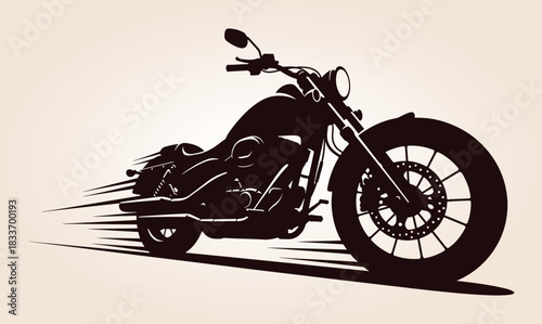 Motorcycle Vector Silhouette, Classic Silhouette Of A Motorcycle, Vintage Cruiser Motorcycle, Vintage Motorcycle Vector Silhouette, Motorcycle Silhouette.