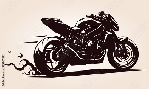 Motorcycle Vector Silhouette, Classic Silhouette Of A Motorcycle, Vintage Cruiser Motorcycle, Vintage Motorcycle Vector Silhouette, Motorcycle Silhouette.