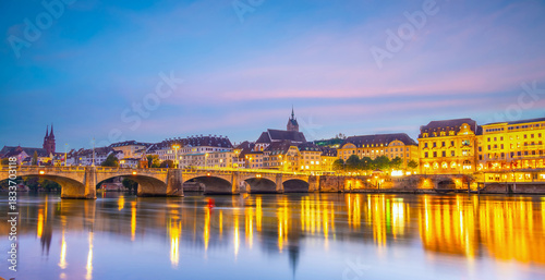 Bild auf Leinwand Old town Basel city skyline, city scape of  Switzerland