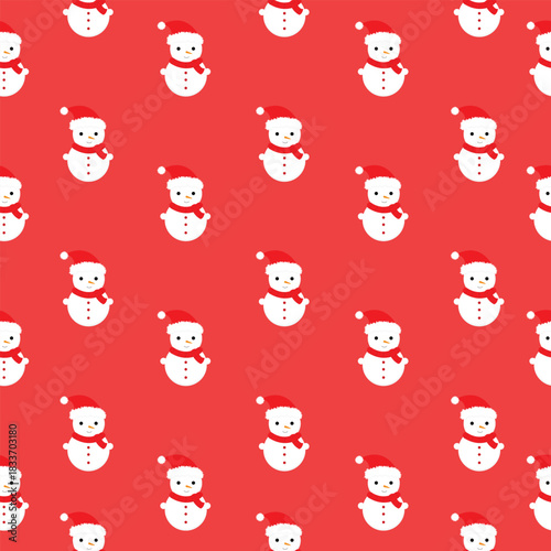 A festive Christmas seamless pattern set featuring cute holiday elements: Christmas trees, snowmen, gift boxes, winter mugs, and cozy seasonal icons. Perfect for wrapping paper, fabric design, digital