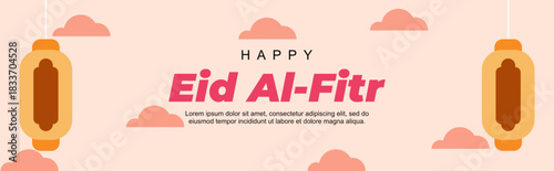 happy eid al fitr celebration islamic banner