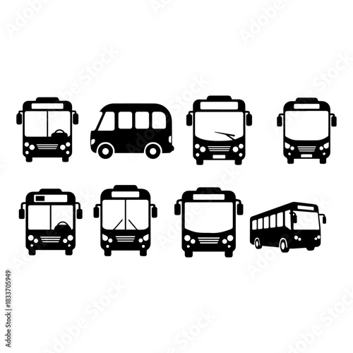 silhouette pack of bus transport set