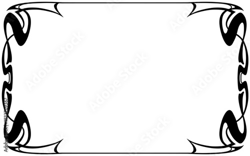 モノクロの手描き装飾枠。