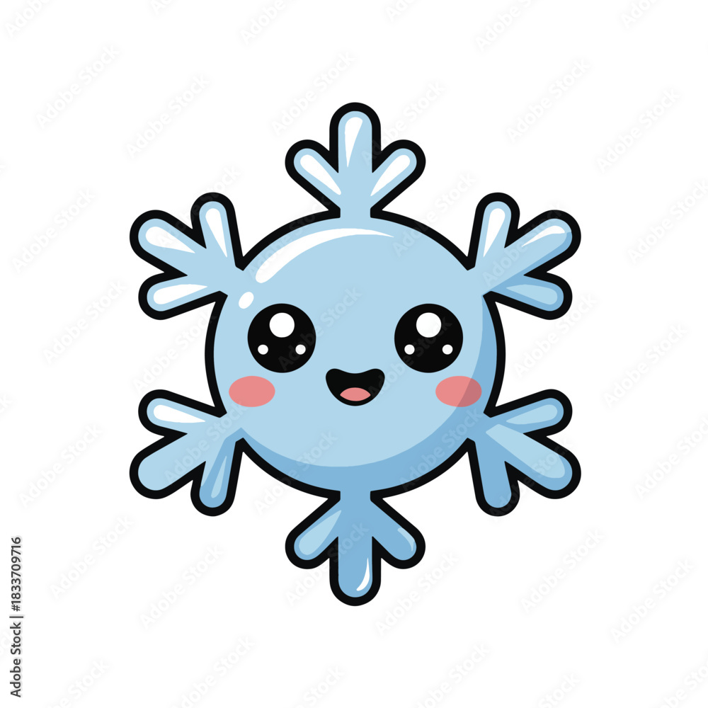 Fototapeta premium Kawaii Snowflake Character