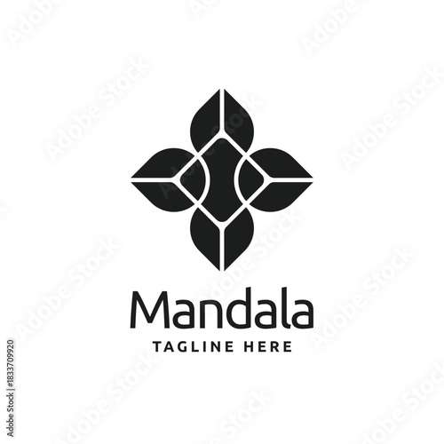 Feminine flower leaf logo mandala