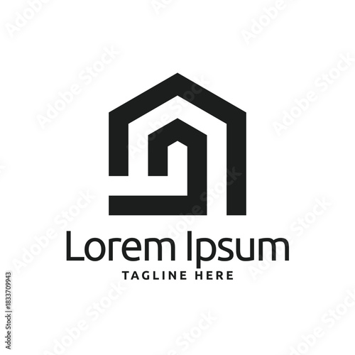 Abstract pentagon logo icon