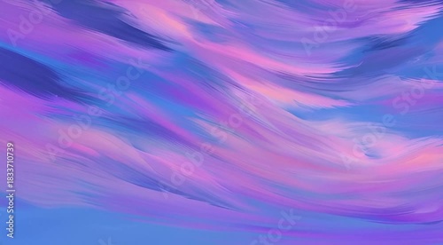 An expressive digital painting of a vibrant and colorful evening sky with dynamic brushstrokes