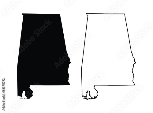 Alabama Map White Background Vector