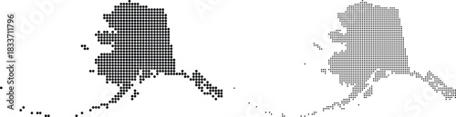 Alaska Blue Map White Background Vector