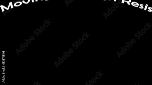 White text on black background reads keep moving through resistance in a motivational message design