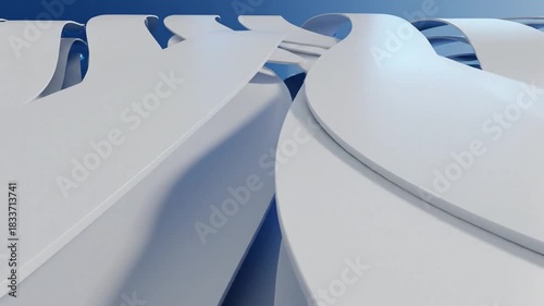 Abstract white flowing shapes against a blue background perfect for modern digital design and advertising