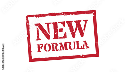 New formula red grunge rubber stamp vector square seal design