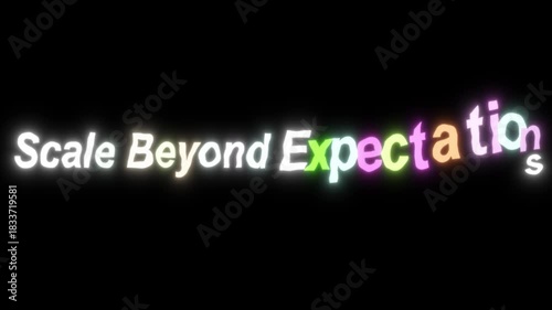 Scale beyond expectations text in bold white font against a black background in a simple design