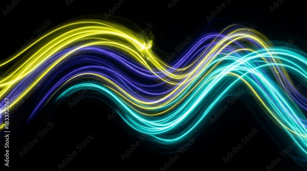 Obraz premium abstract colorful flowing wave lines On background. Design element for technology, science, modern concept.