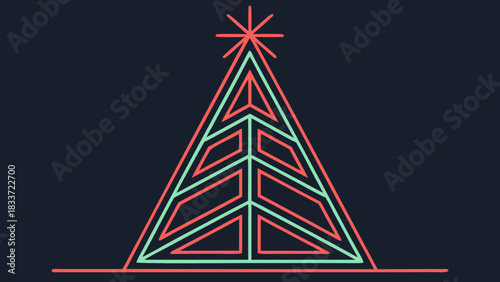 Minimalist christmas tree vector graphic design for holiday season greeting card and festive decoration use