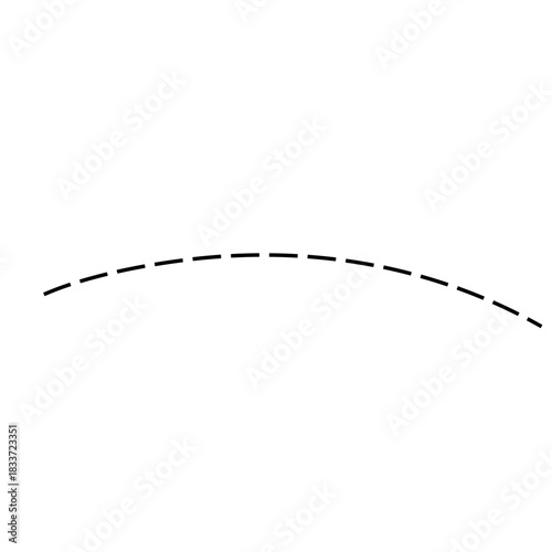 Hand drawn squiggle dashed lines. Decorative swirl element.