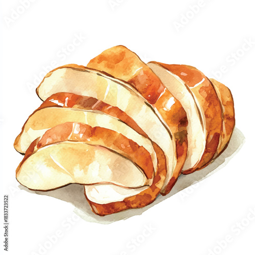 Sliced Roasted Chicken Breast Ready to Eat.