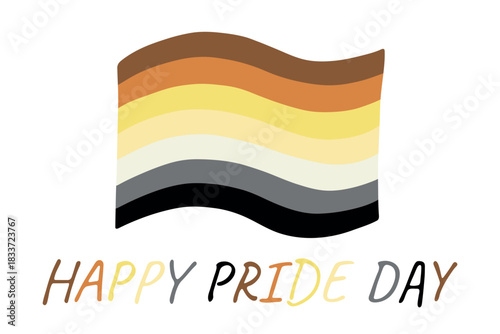 Colorful Bear brotherhood pride flag Happy pride day LGBTQ community Pride Month Vector hand drawn doodle for posters, stickers, logo, cards