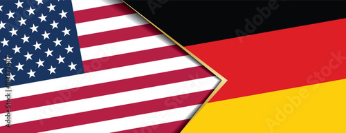 United States and Germany flags overlapping symbolizing powerful trade alliance and close relations