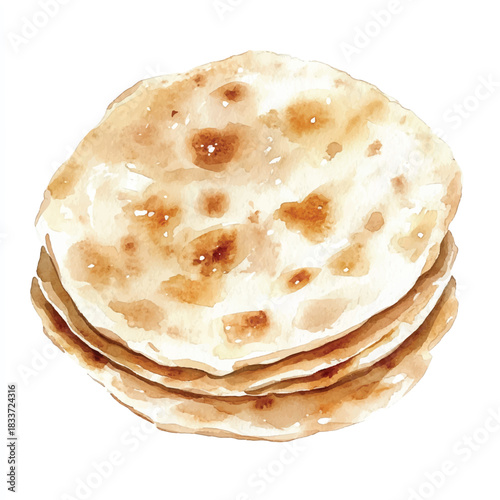 Stack of delicious flatbreads ready to be served for a meal.