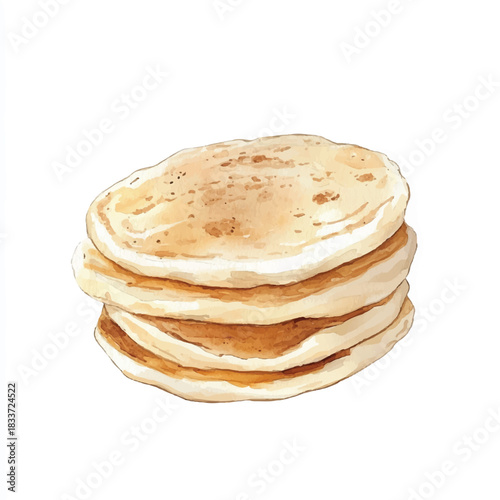 Stack of golden brown pancakes a delicious breakfast food.