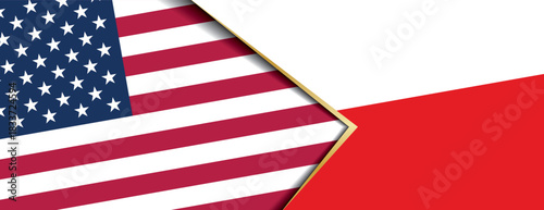 United States and Poland flags overlapping symbolizing close strategic alliance and diplomatic friendship
