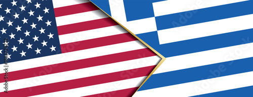 United States and Greece flags overlapping symbolizing deep historic ties and diplomatic partnership