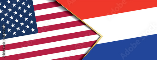 United States and Netherlands flags overlapping symbolizing close international partnership and trade